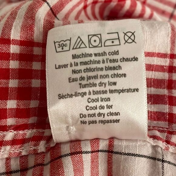 Mountain Khakis Red Plaid Button Up Shirt Mens Size Large Cotton Short Sleeves - Picture 10 of 12